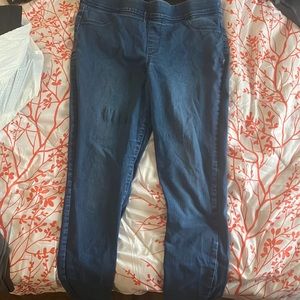 Old navy, super skinny mid rise jeans blue wash size 14 long, 3 pants